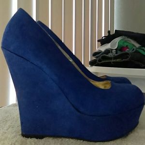 Royal blue wedges size 7 1/2